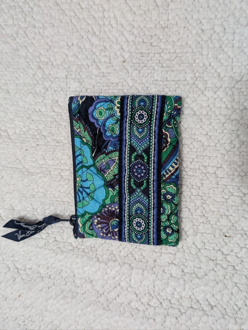 Vera Bradley wristlet features the retired "Blue Rhapsody" pattern with floral